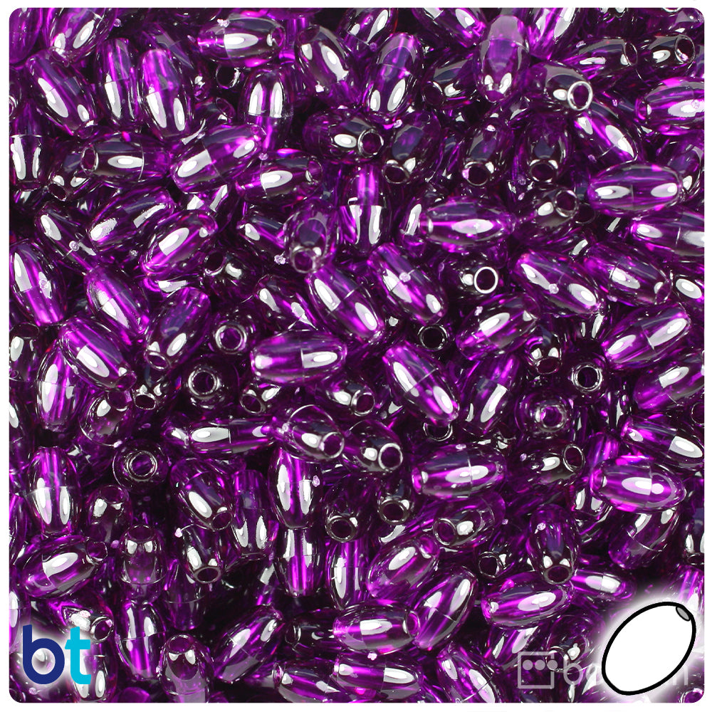 Beadtin Opaque Mix 9mm Oat Plastic Beads (500pcs), Size: 9 mm