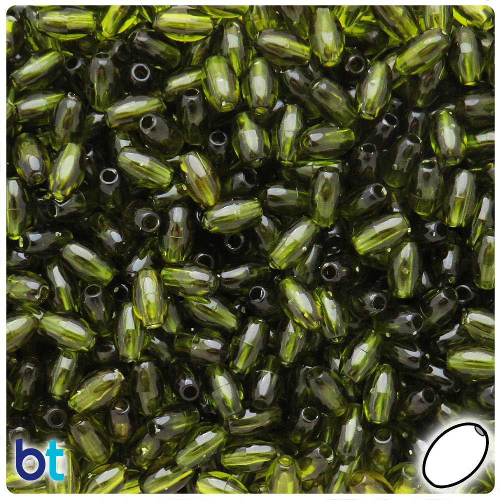 Avocado Transparent 9mm Oat Plastic Beads (500pcs)