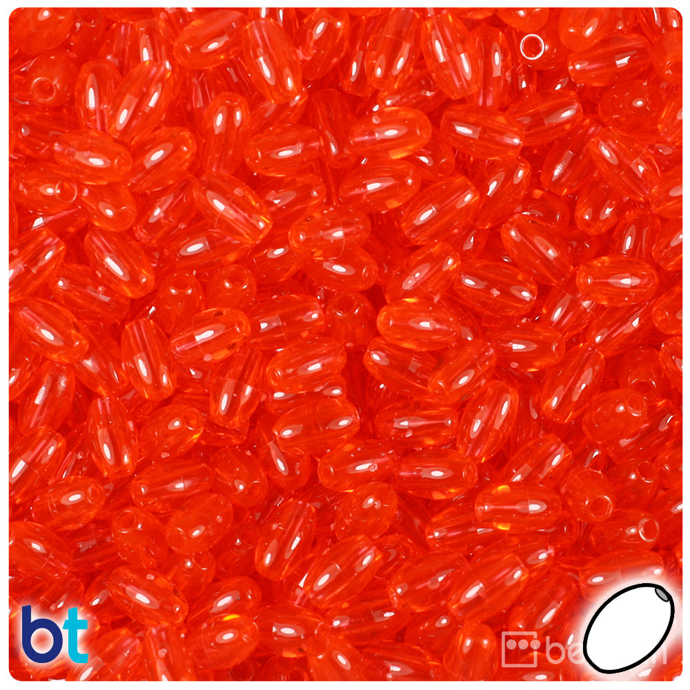 Hyacinth Transparent 9mm Oat Plastic Beads (500pcs)
