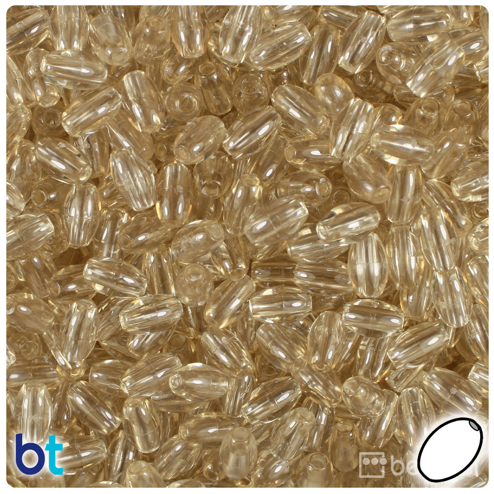 Champagne Transparent 9mm Oat Plastic Beads (500pcs)