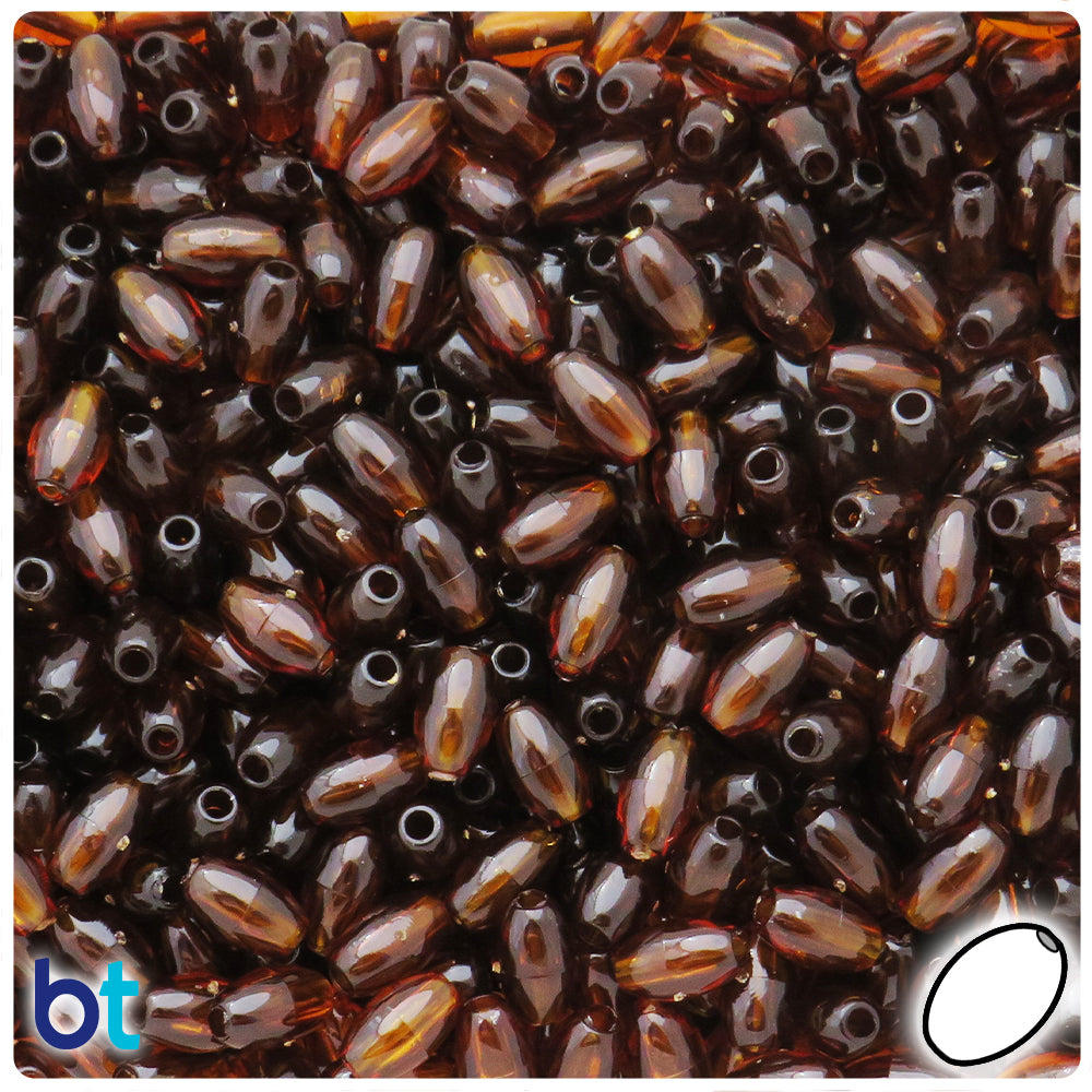 Root Beer Transparent 9mm Oat Plastic Beads (500pcs)