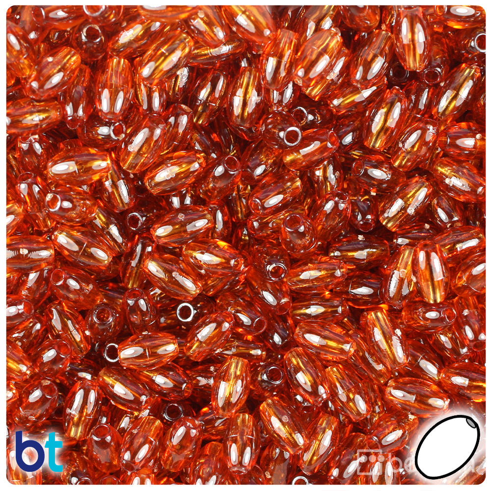 Tortoise Transparent 9mm Oat Plastic Beads (500pcs)