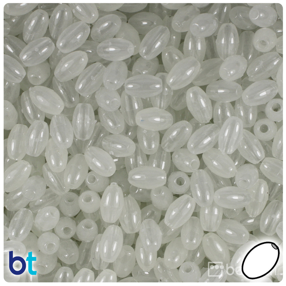 Night Glow-in-the-Dark 9mm Oat Plastic Beads (500pcs)