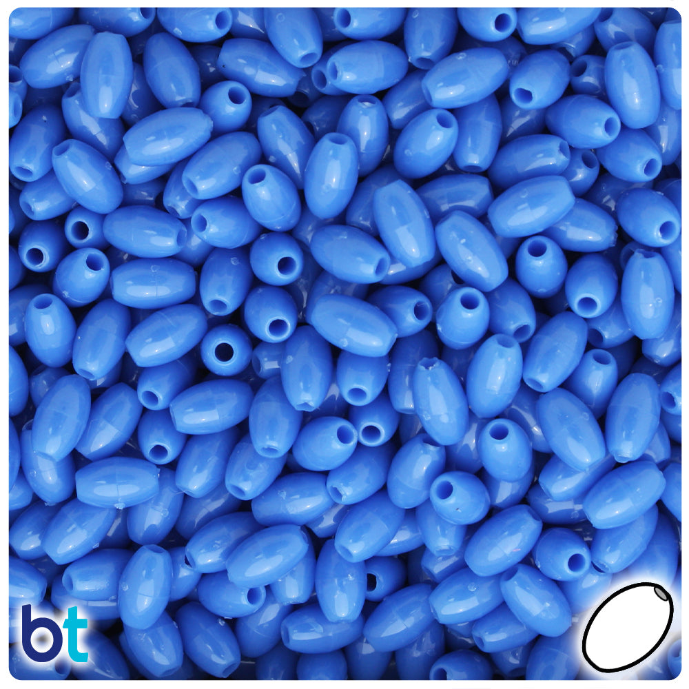Periwinkle Opaque 9mm Oat Plastic Beads (500pcs)