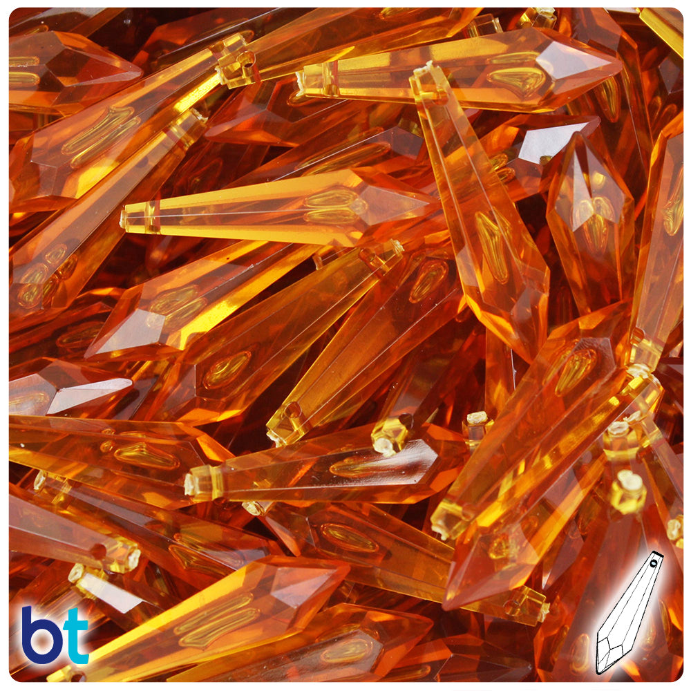 Topaz Transparent 32mm Faceted Plastic Pendants (10pcs)
