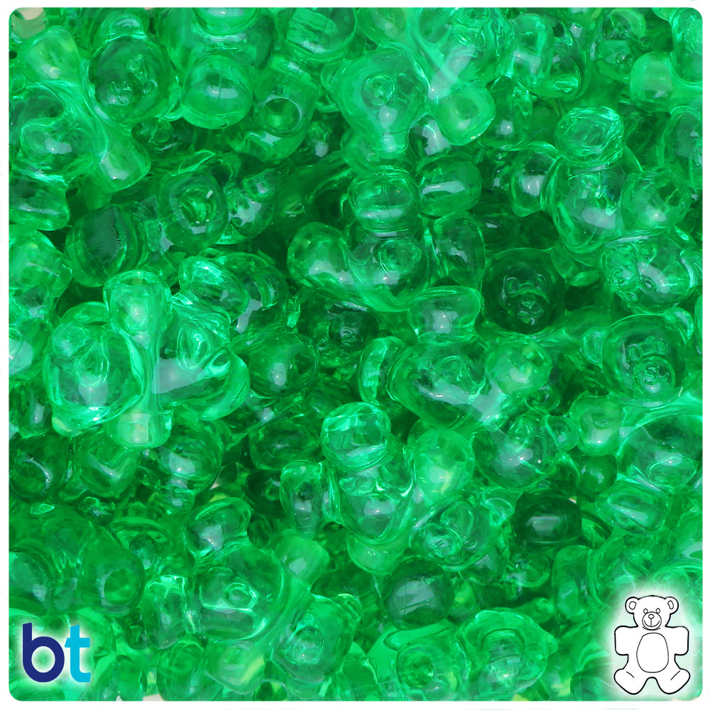 Mint Transparent 25mm Teddy Bear Pony Beads (24pcs)