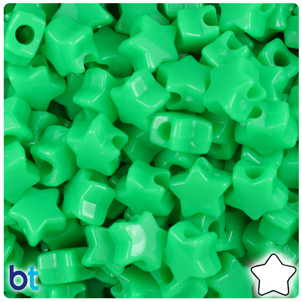 Wholesale Case 13mm Star Pony Beads - Neon Bright