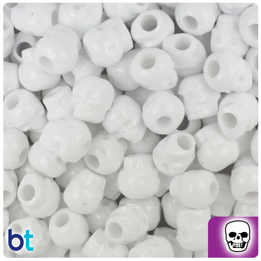 Wholesale Case 11mm Skull Pony Beads - Opaque