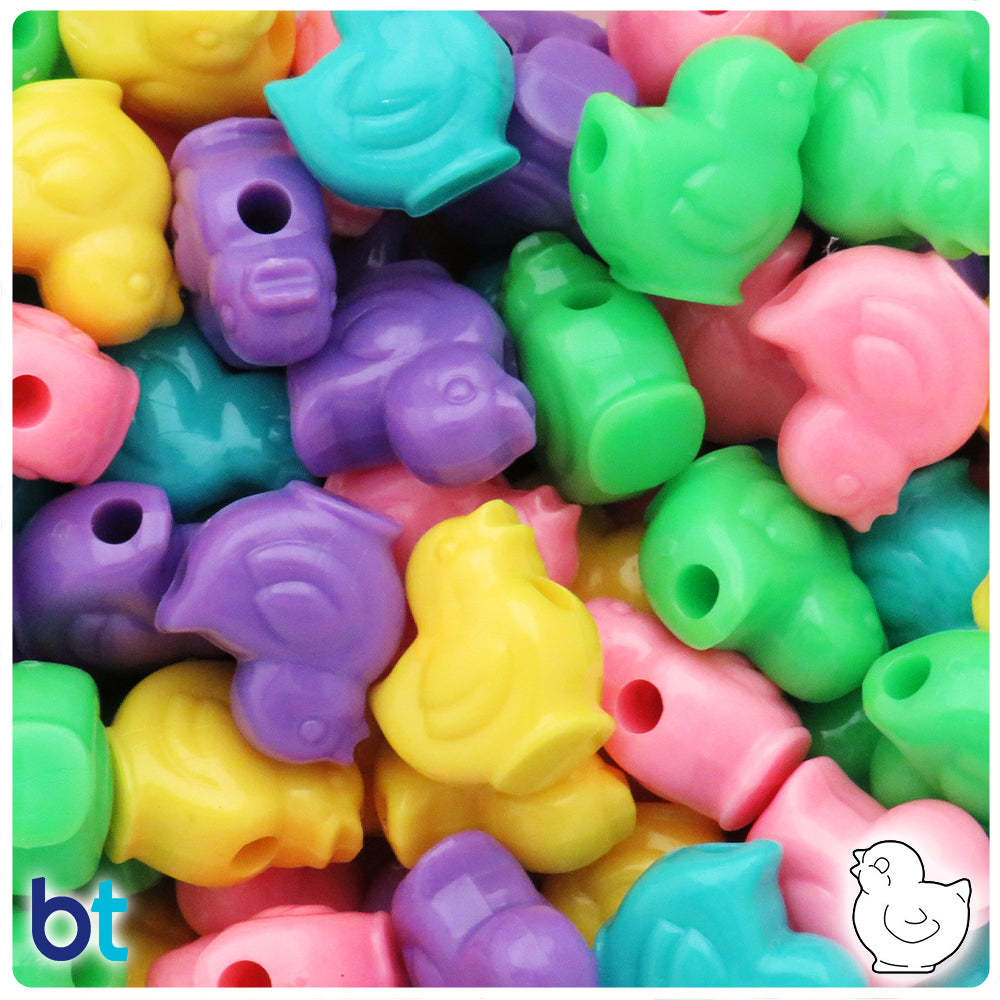 Spring Opaque Mix 20mm Chick Pony Beads (24pcs)