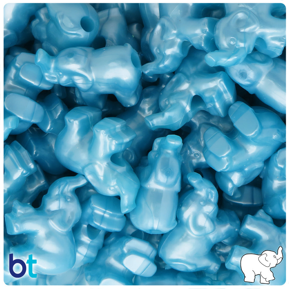 Wholesale Case 25mm Elephant Pony Beads - Pearl