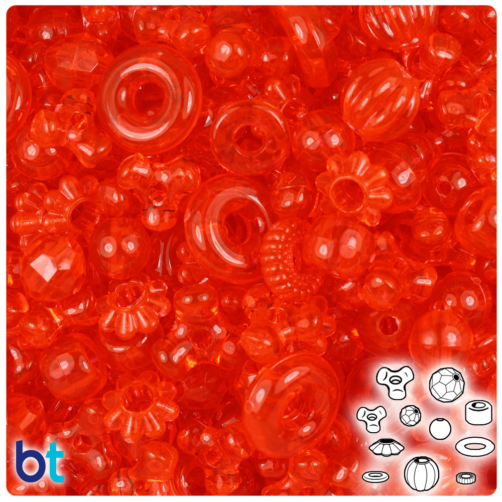 Hyacinth Transparent Plastic Craft Beads Mix (4oz)