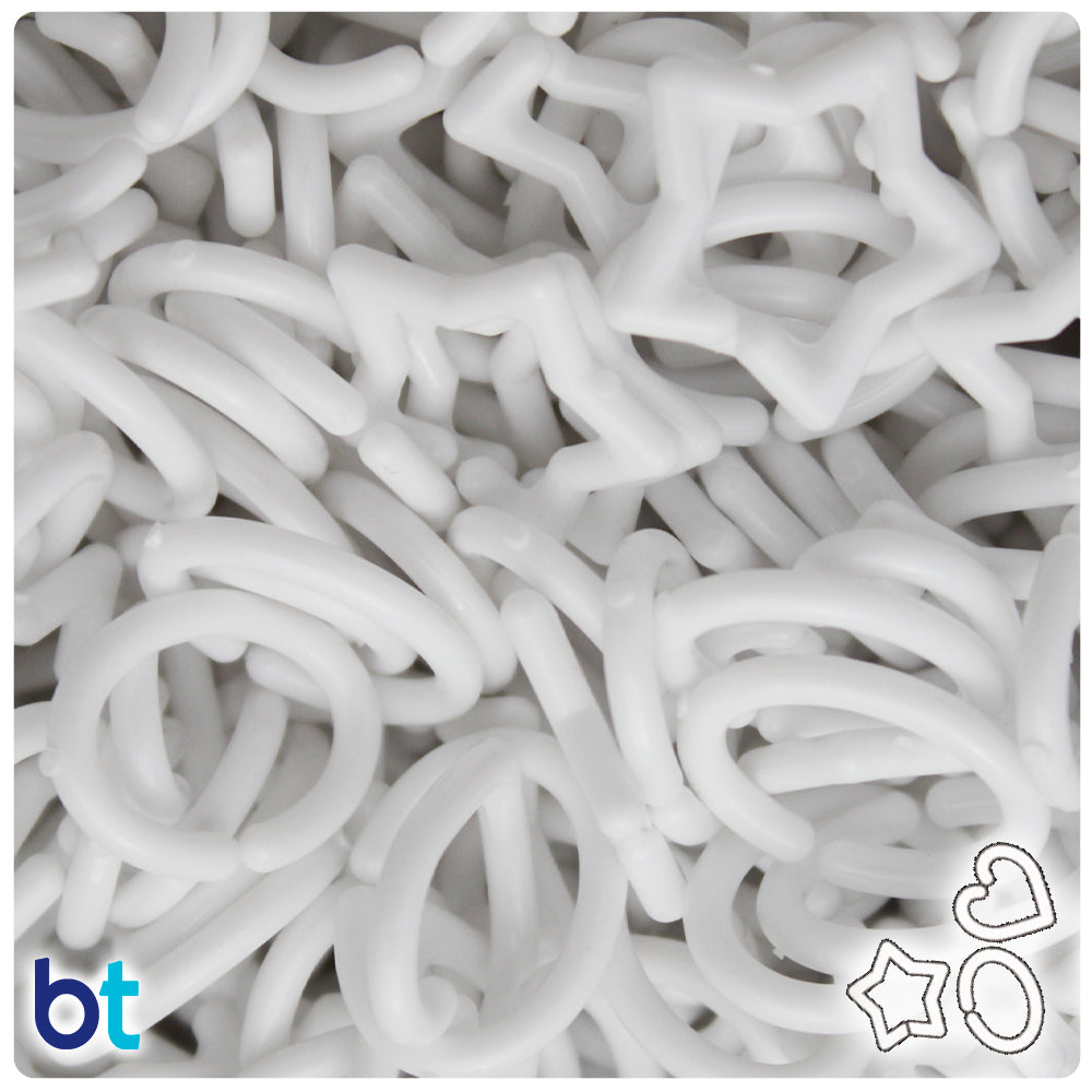 White Opaque Assorted Plastic Open Links (3oz)