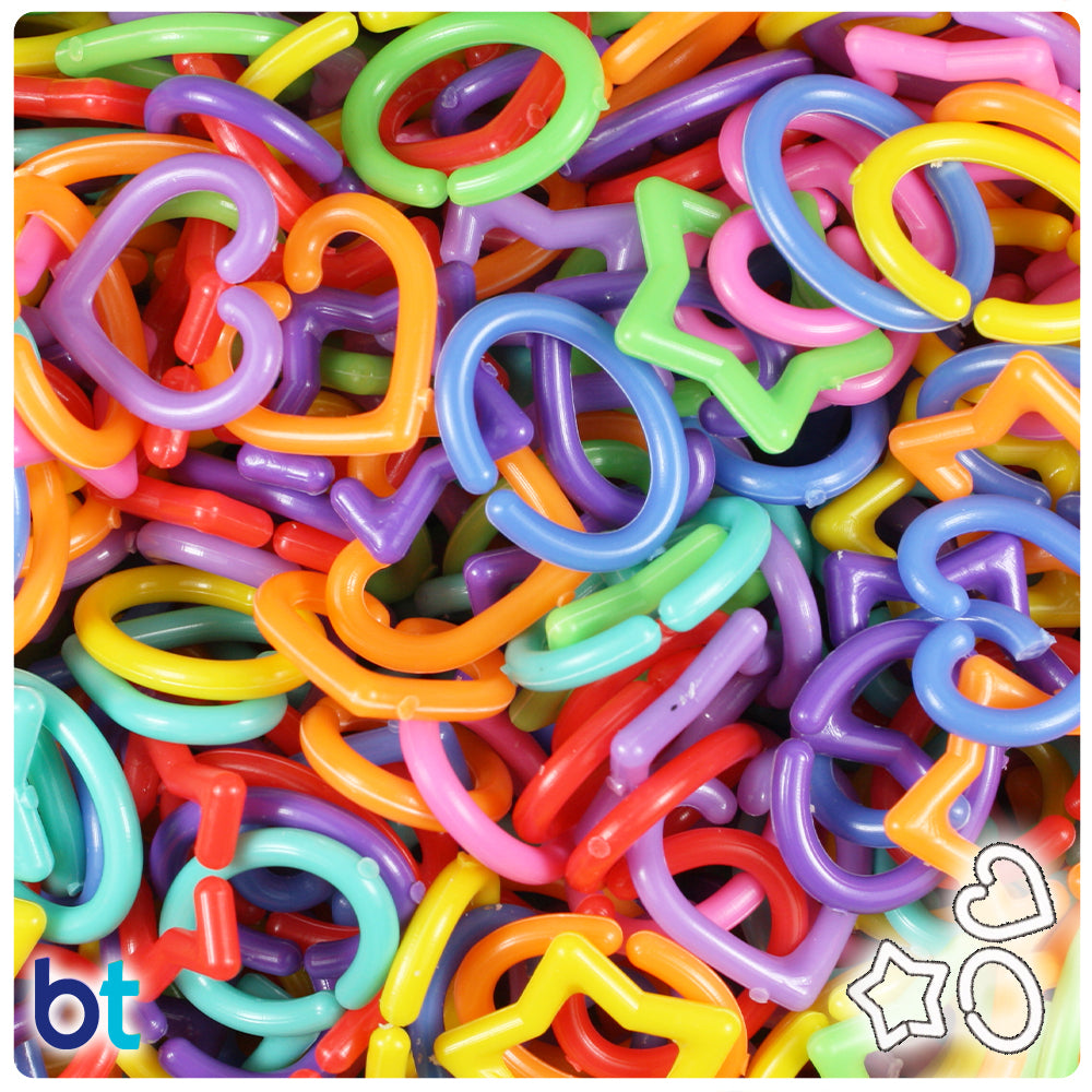 Circus Mix Opaque Assorted Plastic Open Links (3oz)