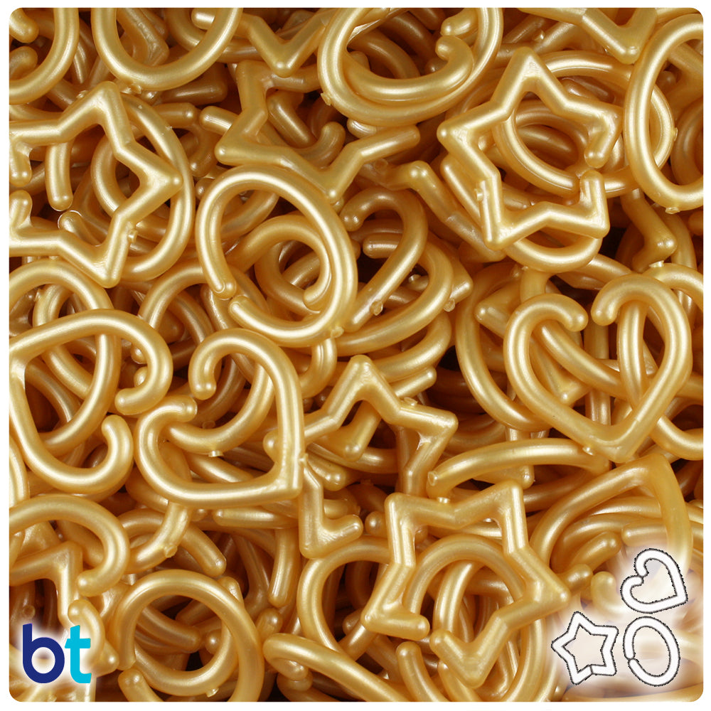Gold Pearl Assorted Plastic Open Links (3oz)