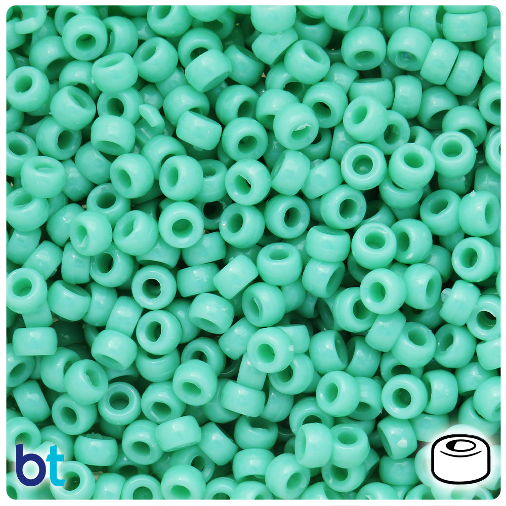 Sage Opaque 6.5mm Mini Barrel Pony Beads (200pcs)