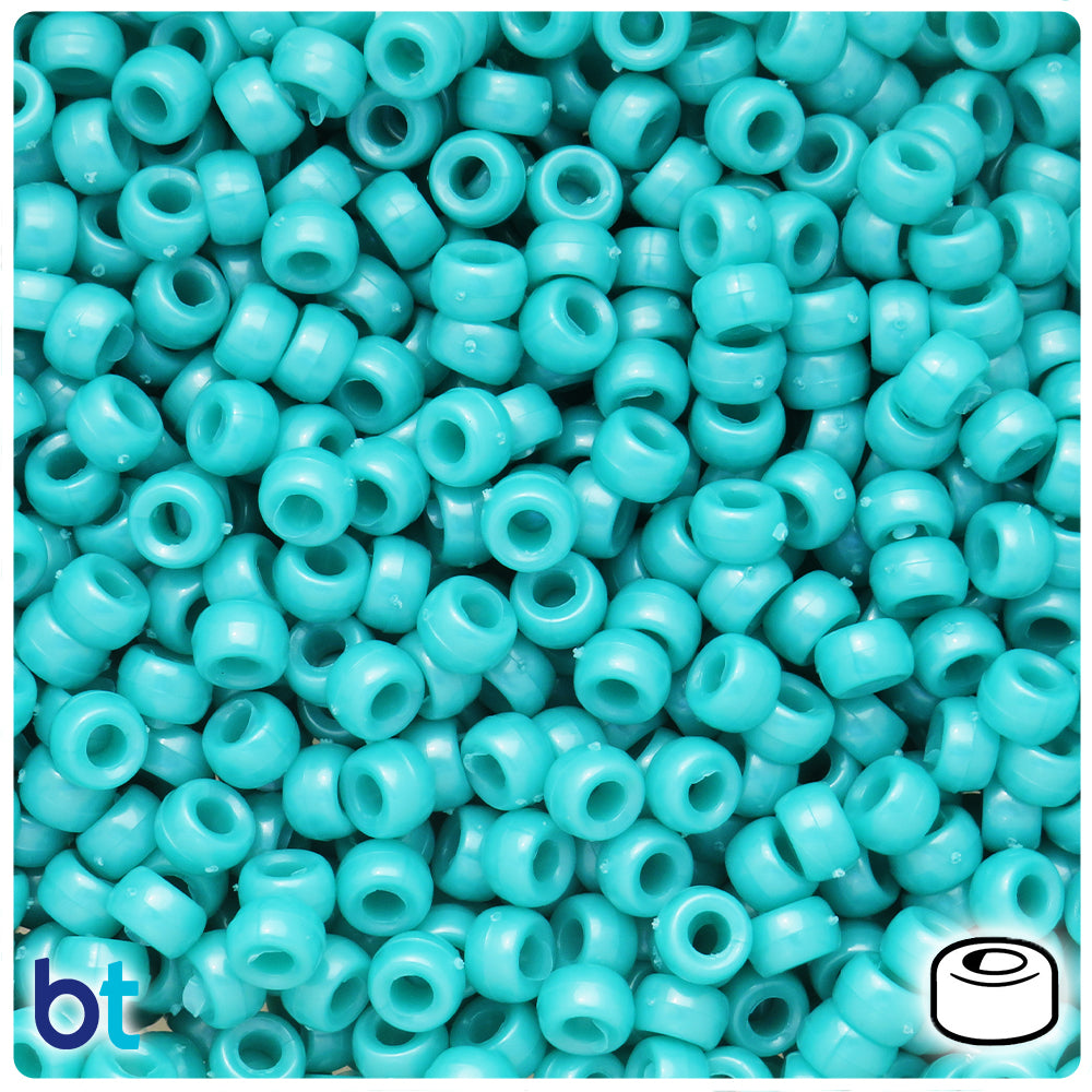 Light Turquoise Pearl 6.5mm Mini Barrel Pony Beads (200pcs)