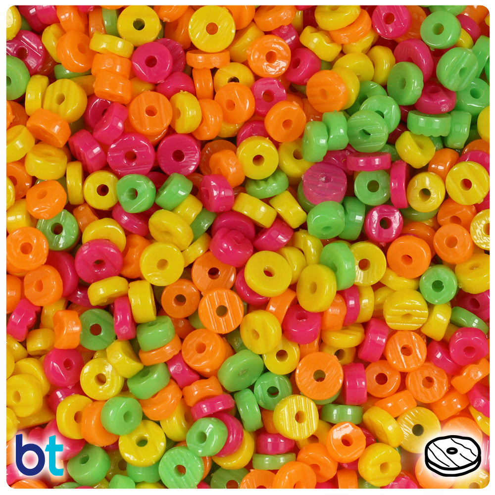 Tropical Opaque Mix 6mm Heishi Disc Plastic Beads (1000pcs)
