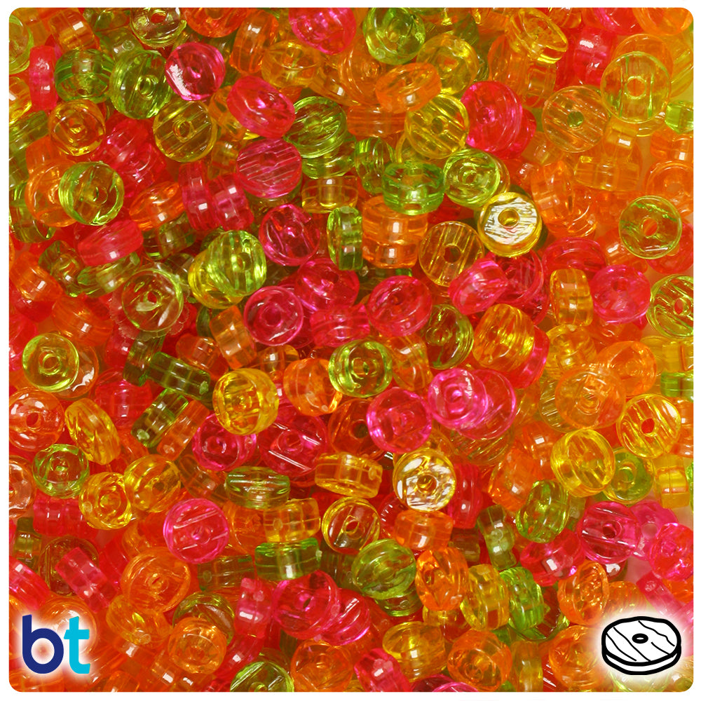 Tropical Transparent Mix 6mm Heishi Disc Plastic Beads (1000pcs)