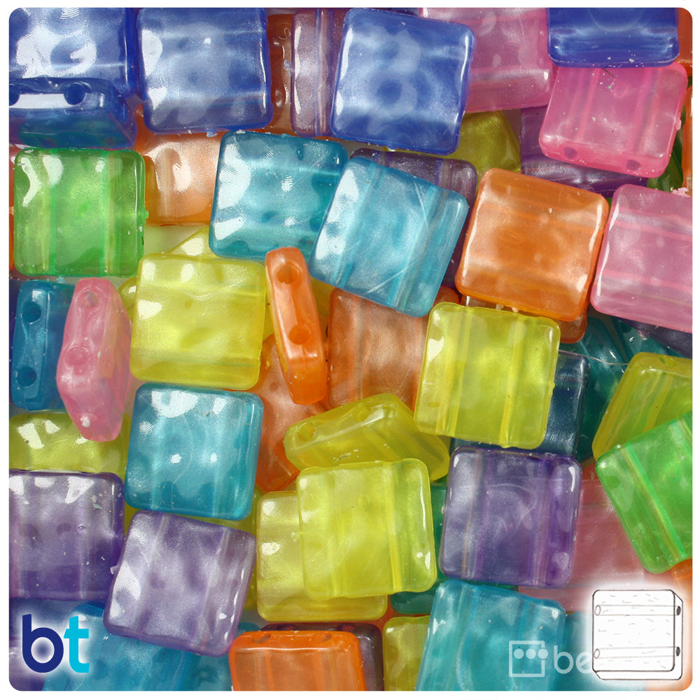 Adrenaline Mix 13mm Hammered Plastic Slide Beads (84g)