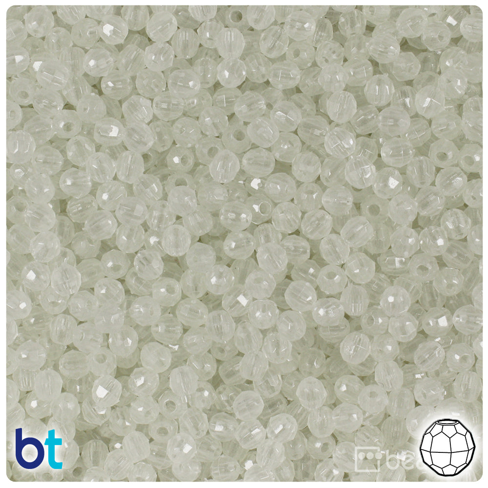 Night Glow-in-the-Dark 4mm Faceted Round Plastic Beads (1350pcs)