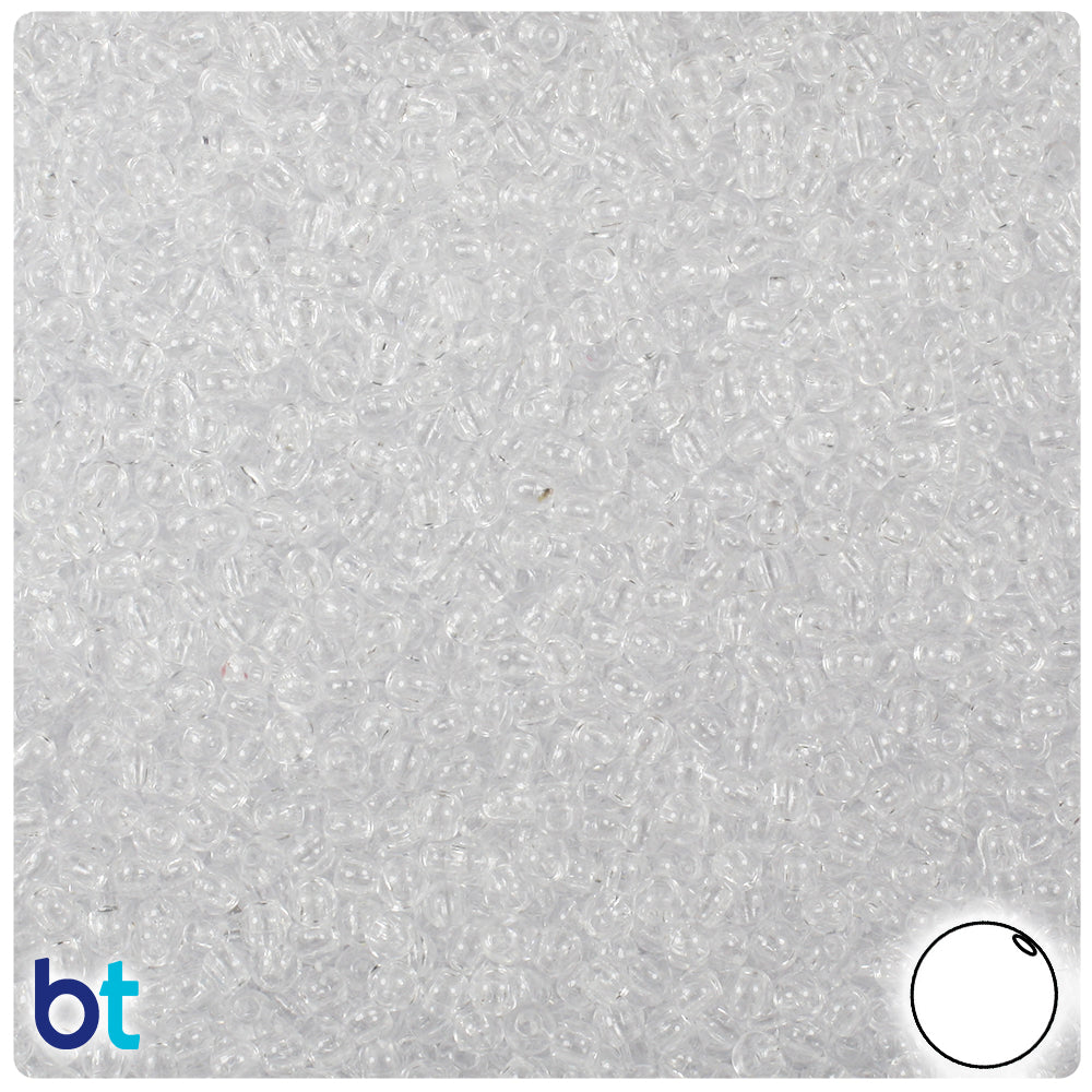 Crystal Transparent 3mm Round Plastic Beads (28g)