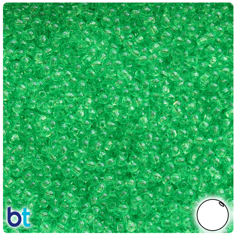 Mint Transparent 3mm Round Plastic Beads (28g)