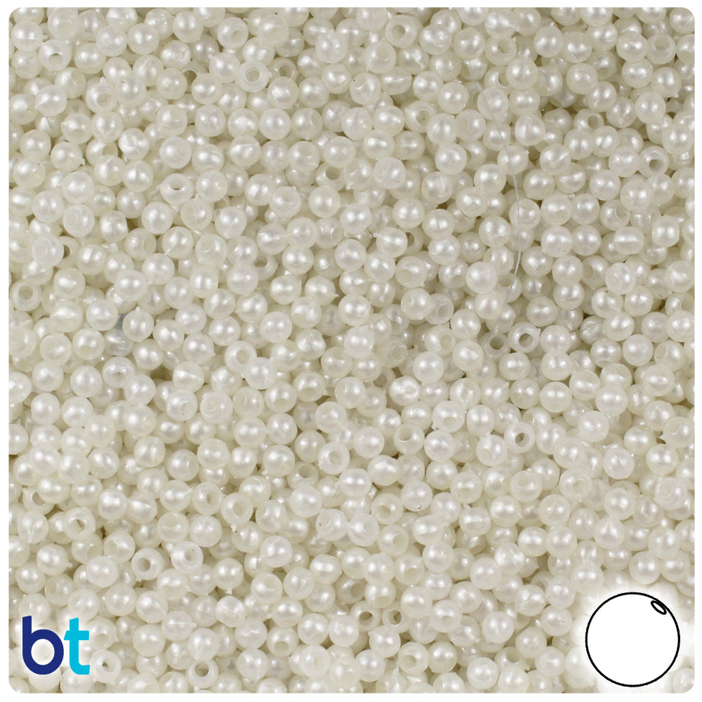Bridal Pearl 3mm Round Plastic Beads (28g)