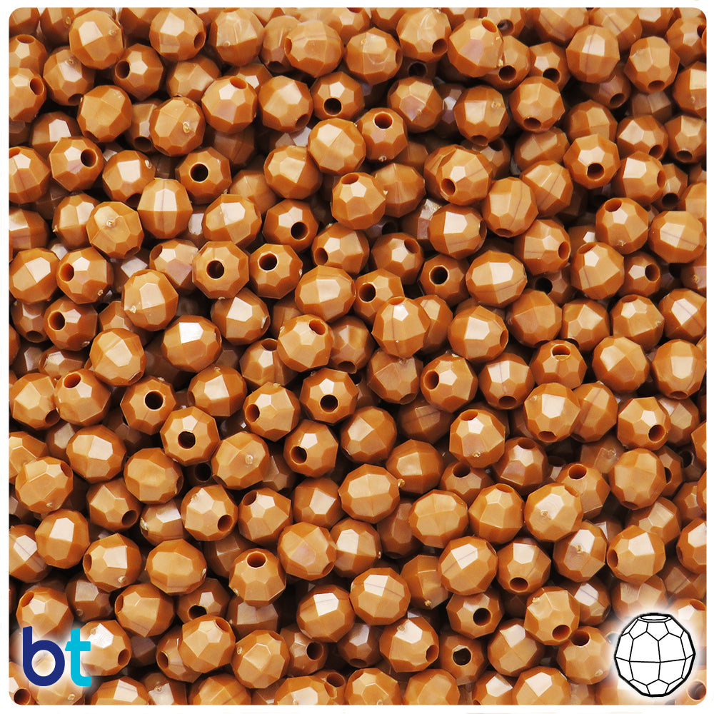 Sugar Cone Pearl 6mm Faceted Round Plastic Beads (600pcs)