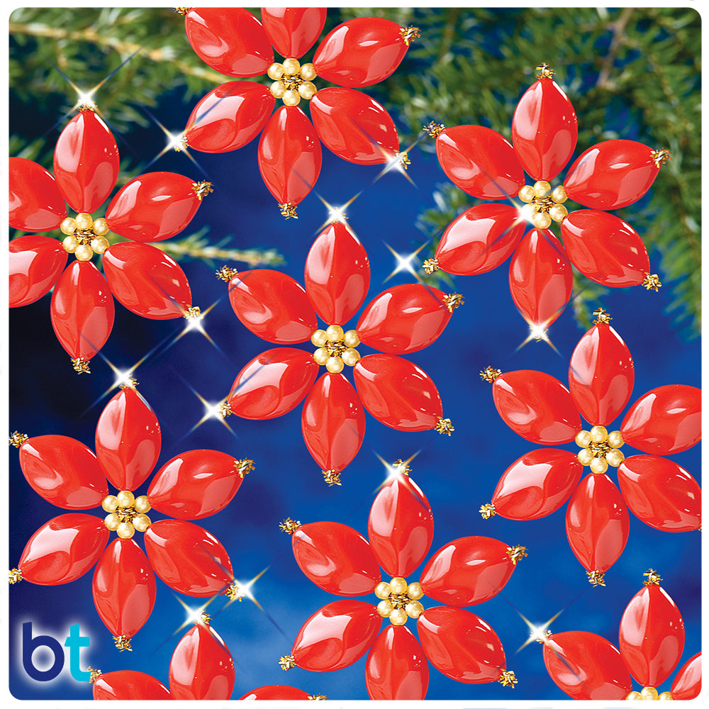 Red Poinsettias Holiday Ornament Kit