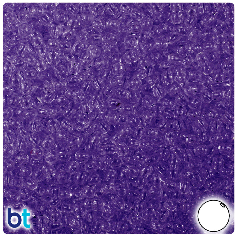 Amethyst Transparent 4mm Round Plastic Beads (1000pcs)