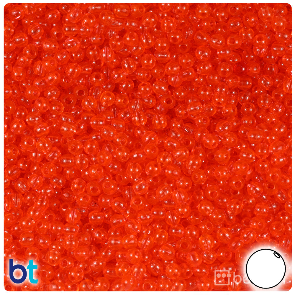 Hyacinth Transparent 4mm Round Plastic Beads (1000pcs)