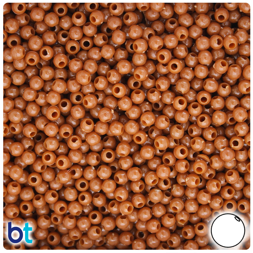 Tiger Eye Opaque 4mm Round Plastic Beads (1000pcs)