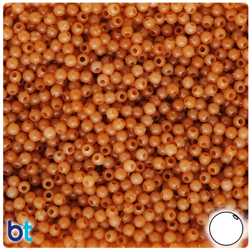 Bone Opaque 4mm Round Plastic Beads (1000pcs)