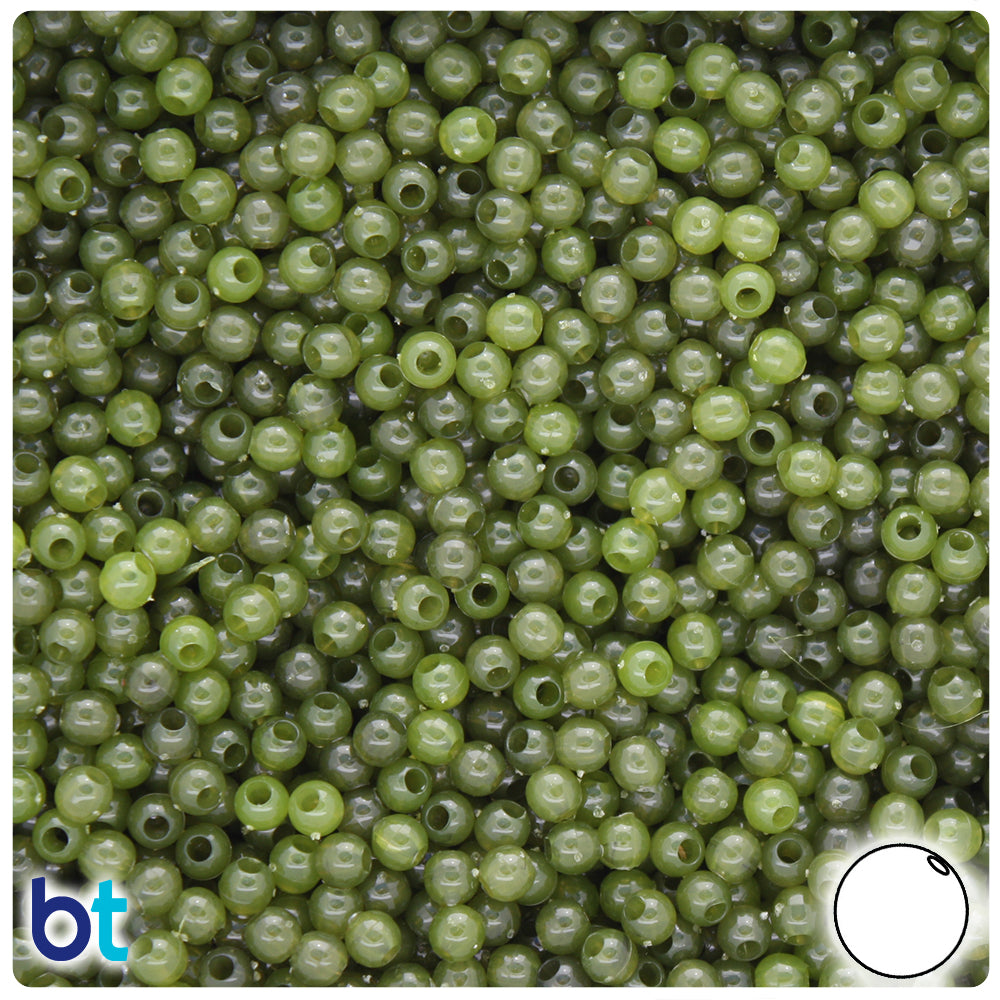 Jade Opaque 4mm Round Plastic Beads (1000pcs)
