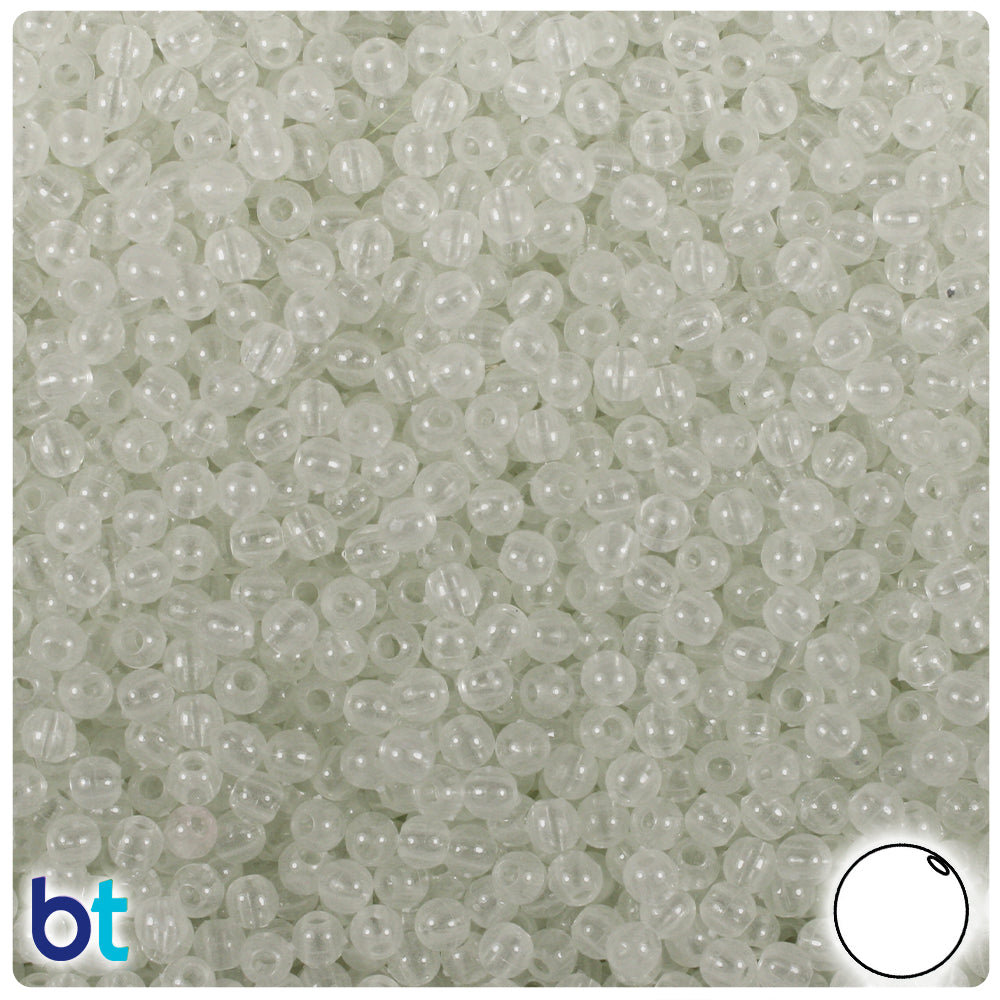 Night Glow-in-the-Dark 4mm Round Plastic Beads (1000pcs)
