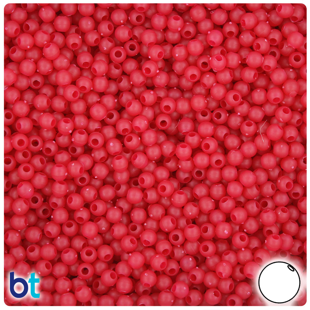 Burgundy Matte 4mm Round Plastic Beads (1000pcs)