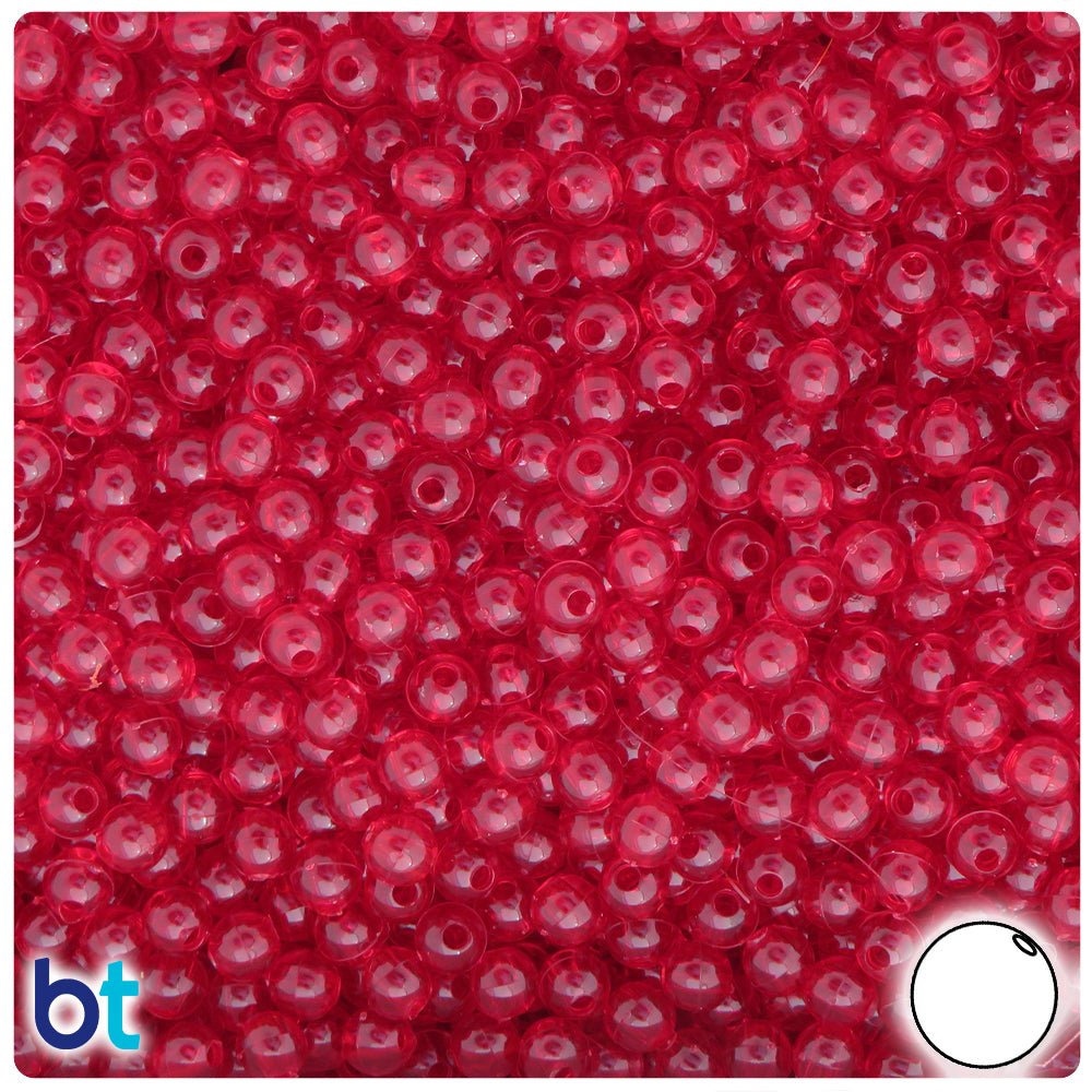 Dark Ruby Transparent 5mm Round Plastic Beads (700pcs)