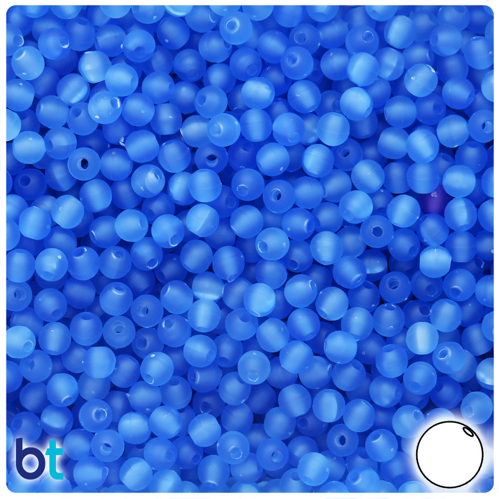 Dark Sapphire Frosted 5mm Round Plastic Beads (700pcs)