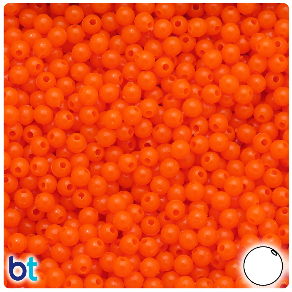 Wholesale Case 5mm Round Plastic Beads - Neon Bright