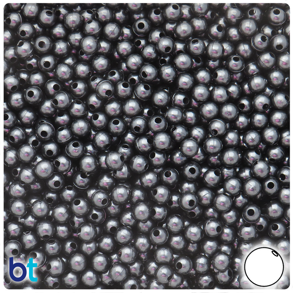 Black Pearl 5mm Round Plastic Beads (700pcs)