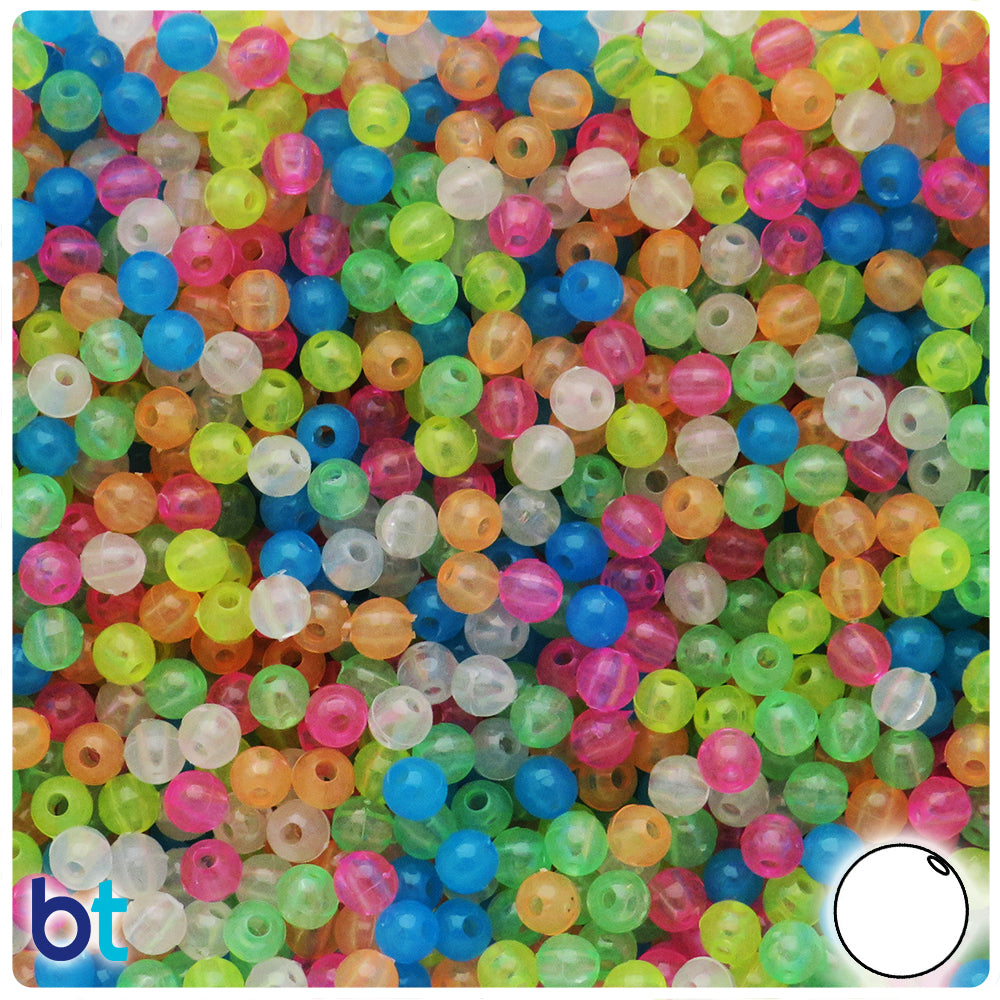 Glow Mix 5mm Round Plastic Beads (700pcs)