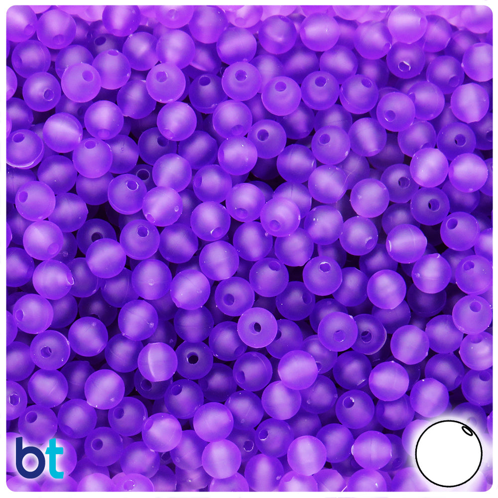 Amethyst Frosted 6mm Round Plastic Beads (500pcs)