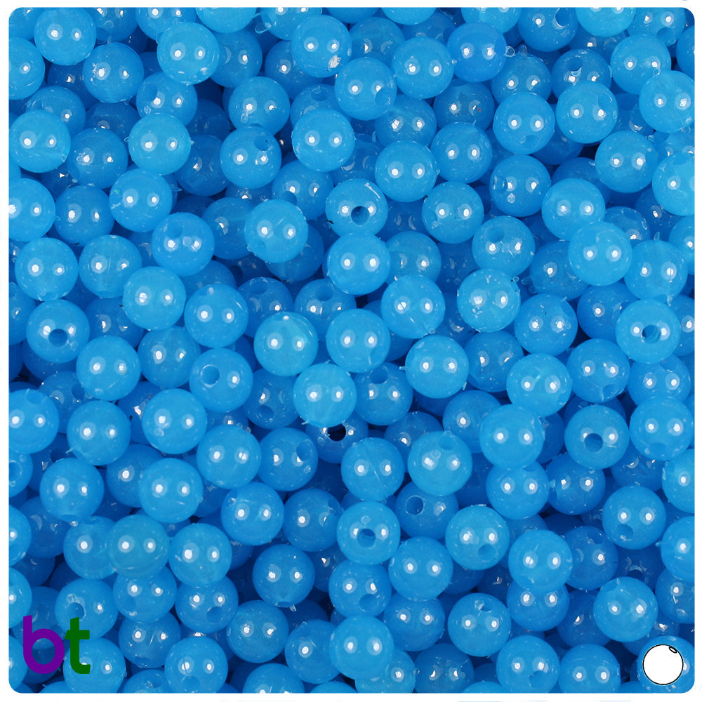 Wholesale Case 6mm Round Plastic Beads - Glow