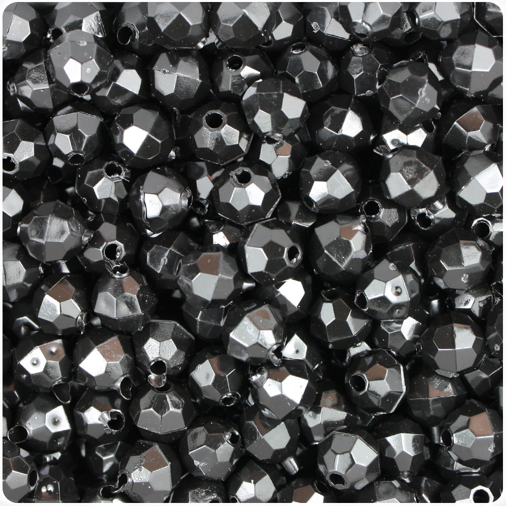 Wholesale Case 8mm Faceted Round Plastic Beads - Opaque