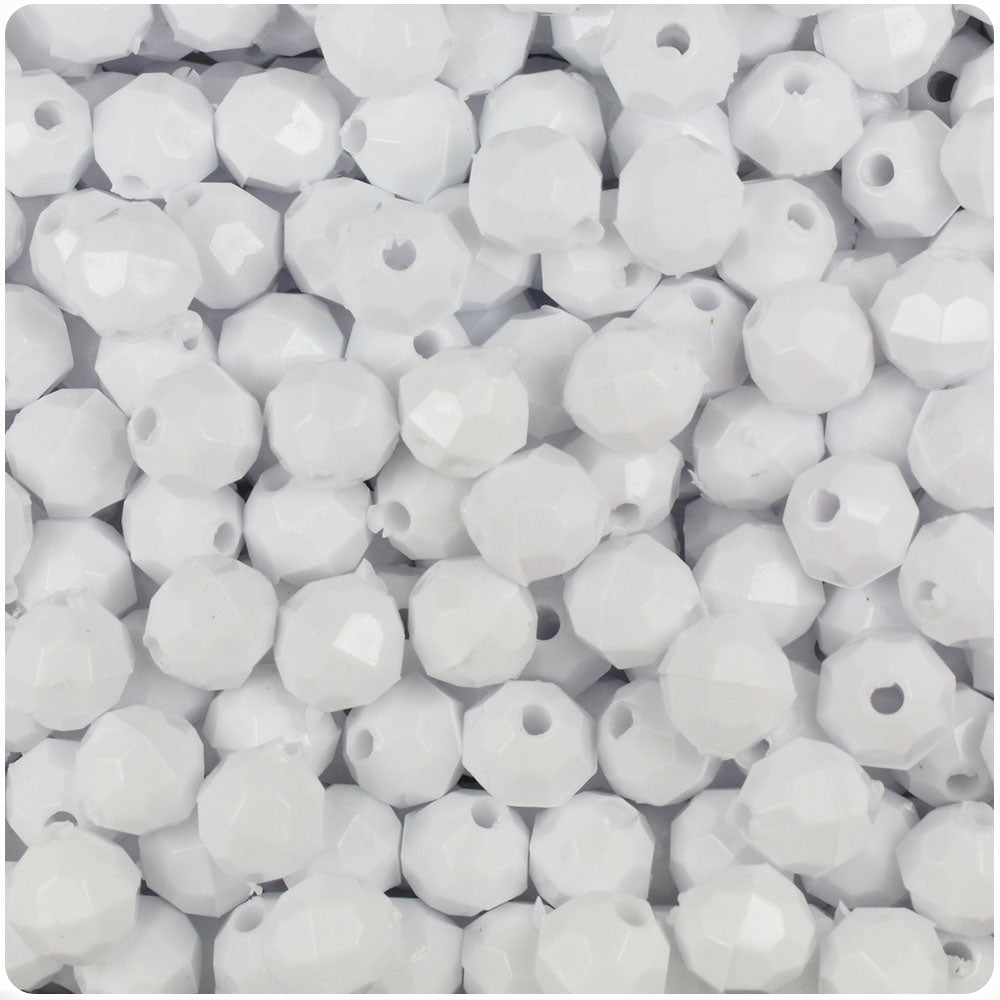 Wholesale Case 8mm Faceted Round Plastic Beads - Opaque