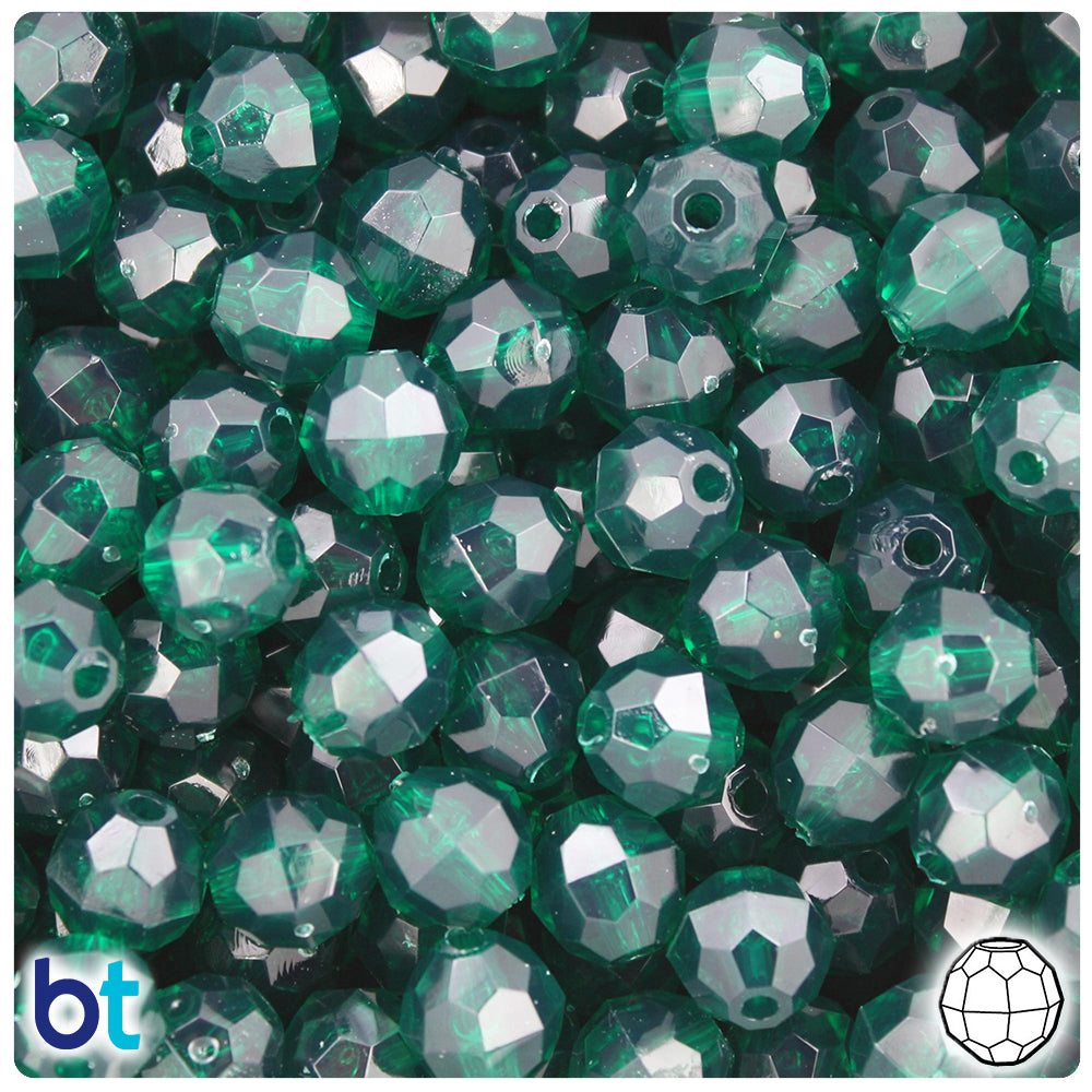 Wholesale Case 10mm Faceted Round Plastic Beads - Transparent