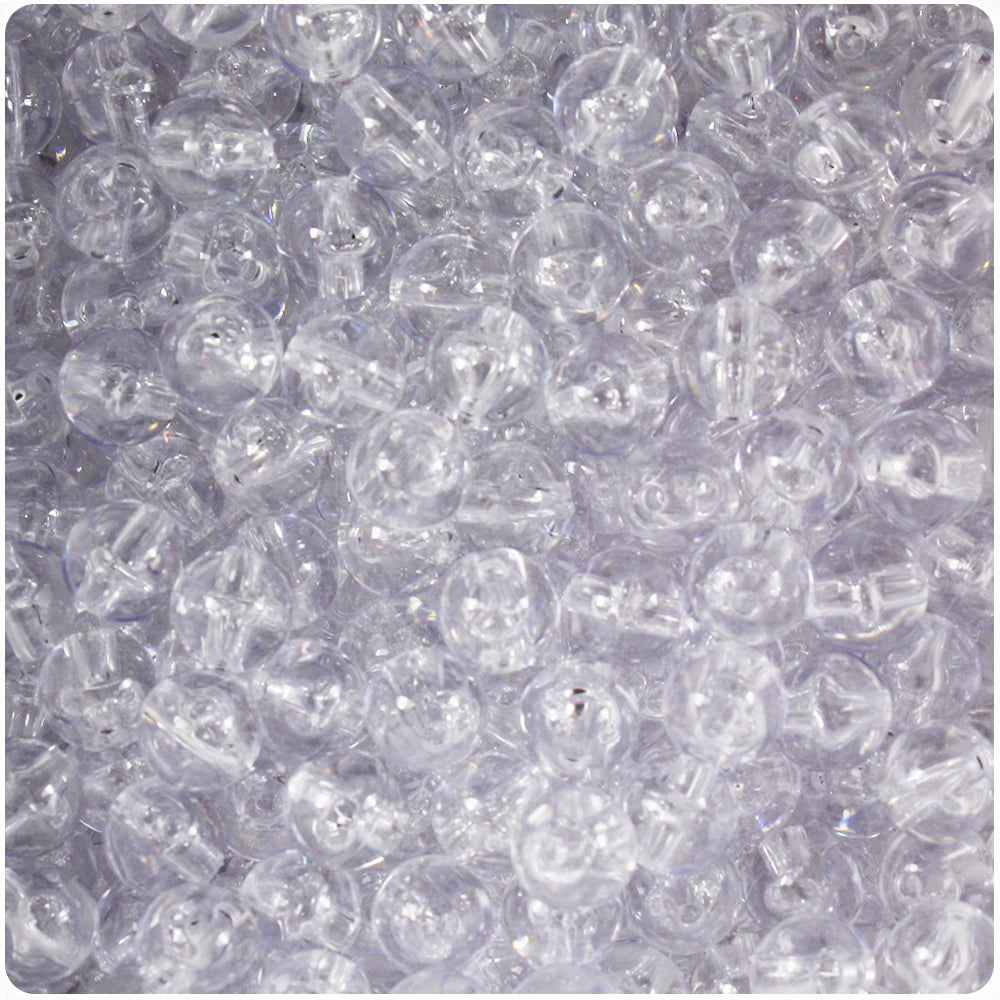 Wholesale Case 8mm Round Plastic Beads - Transparent