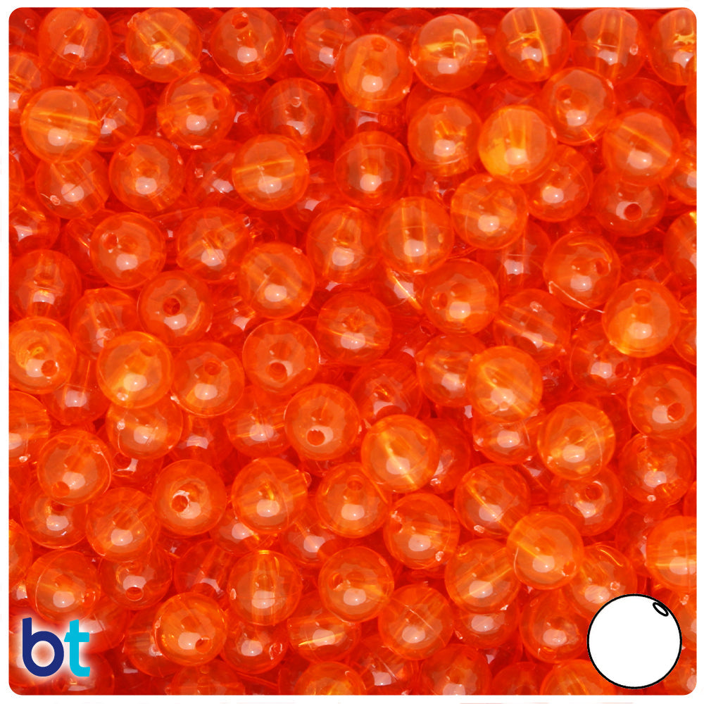 Wholesale Case 8mm Round Plastic Beads - Transparent
