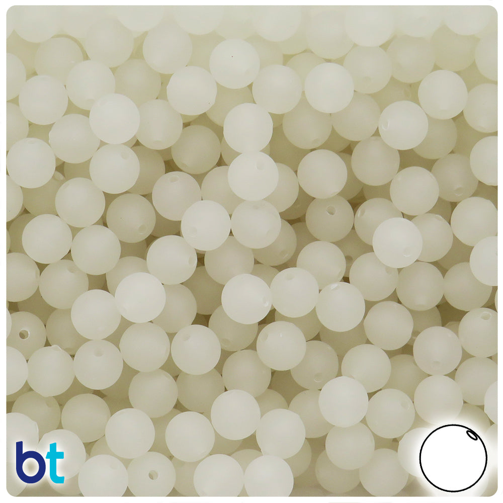 Night Glow Frosted 8mm Round Plastic Beads (300pcs)