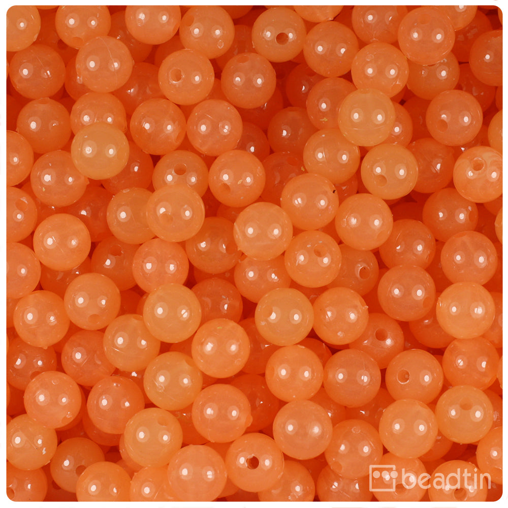 Wholesale Case 8mm Round Plastic Beads - Glow